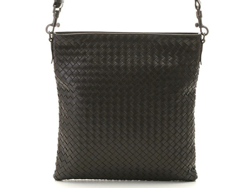 BOTTEGA VENETA Bag Shoulder Intrecciato Dark Brown Leather